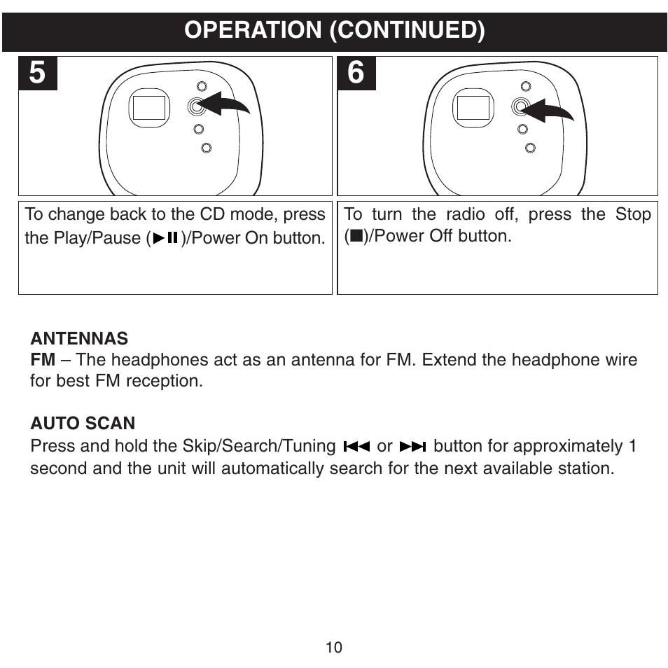 Operation (continued) | Memorex MPD8600 User Manual | Page 11 / 33