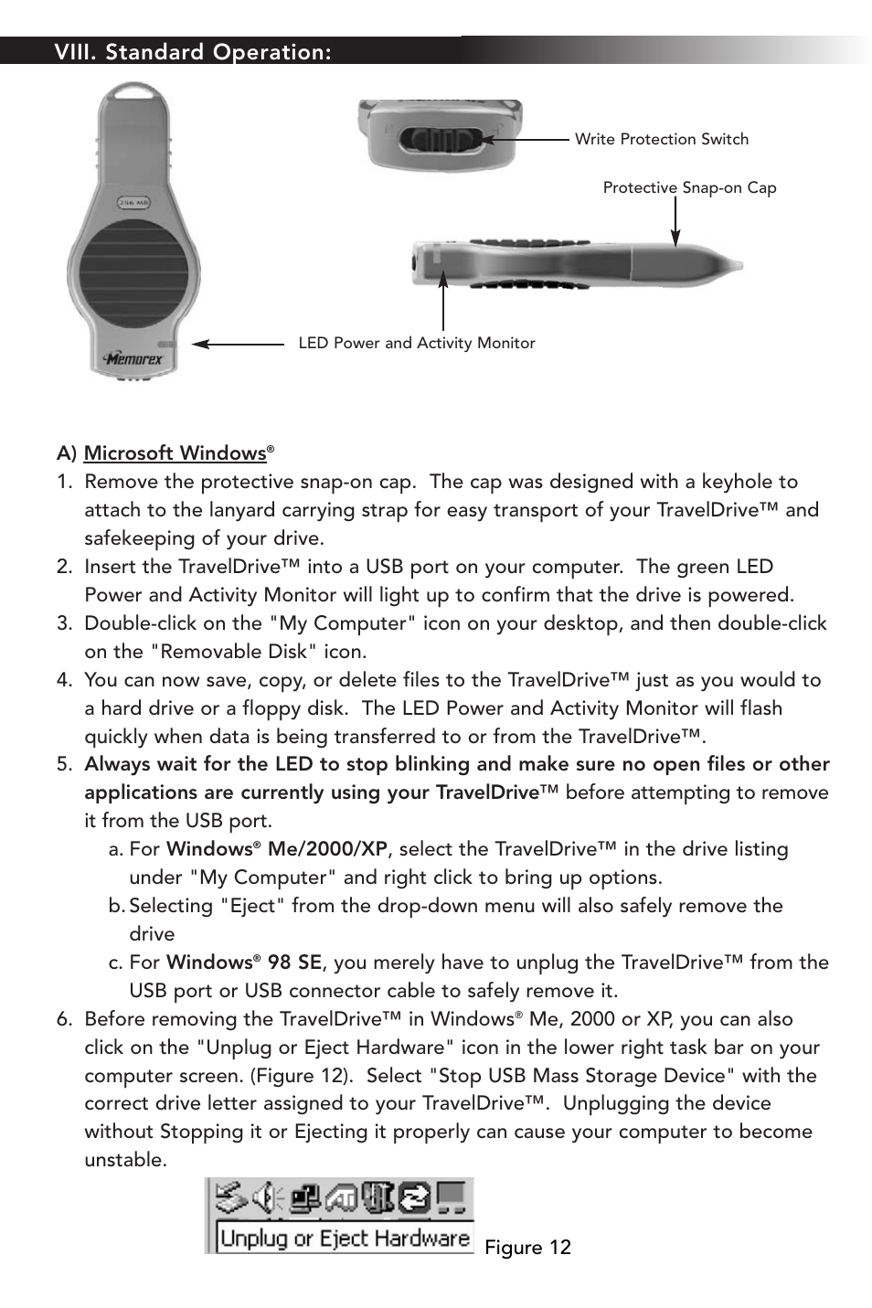 Viii. standard operation | Memorex TravelDrive USB 2.0 User Manual | Page 9 / 15