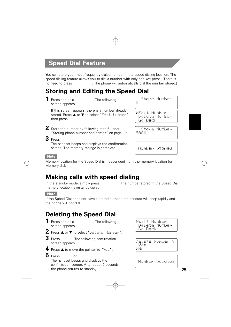 Speed dial feature, Storing and editing the speed dial 1, Making calls with speed dialing | Deleting the speed dial 1 | Memorex MPH6990 User Manual | Page 26 / 57