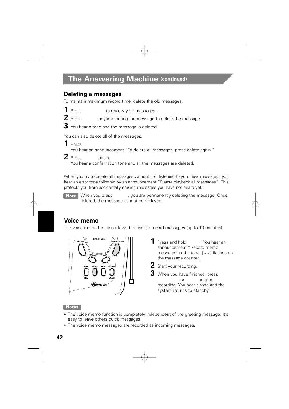 The answering machine | Memorex MPH6990 User Manual | Page 43 / 57