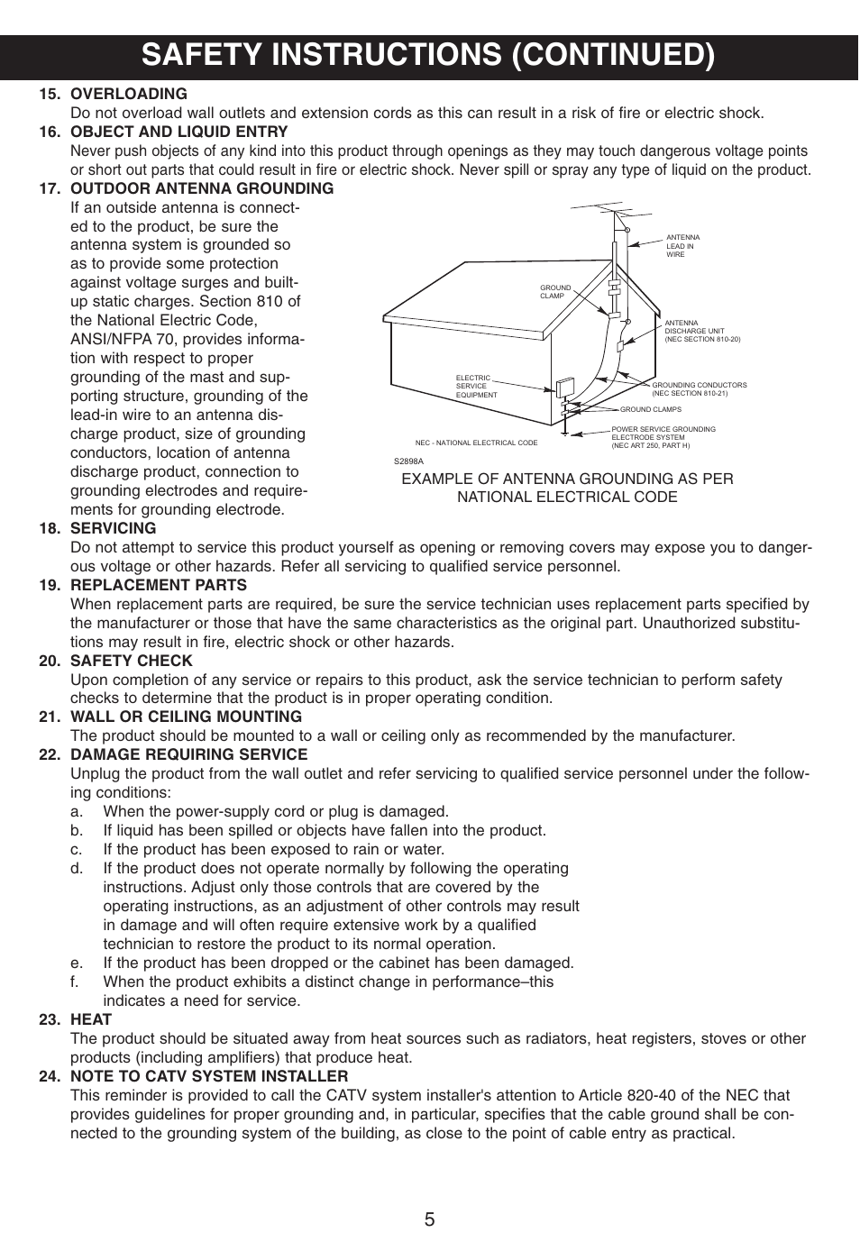 Safety instructions (continued) | Memorex MP3228 User Manual | Page 6 / 20