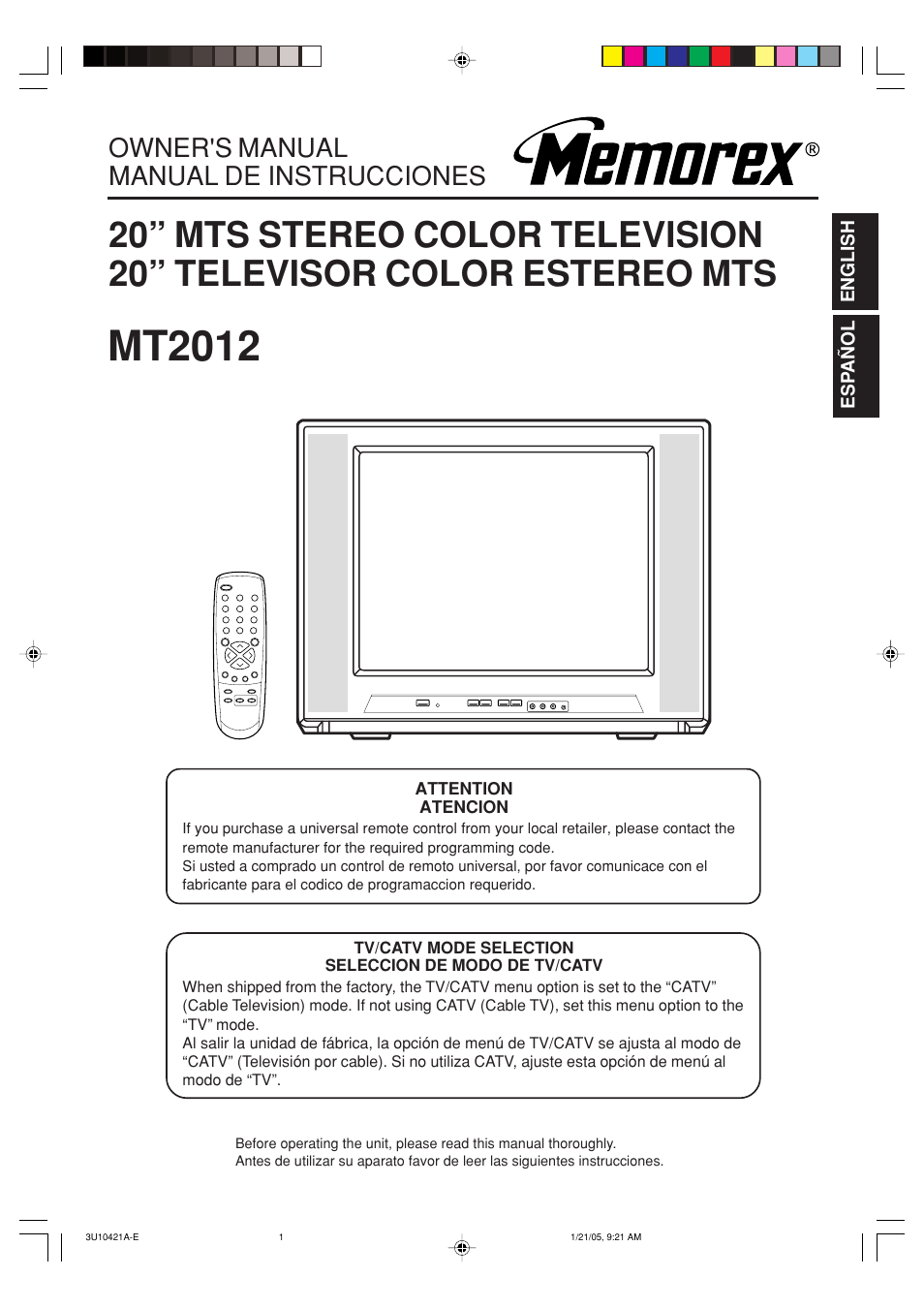 Memorex MT2012 User Manual | 24 pages