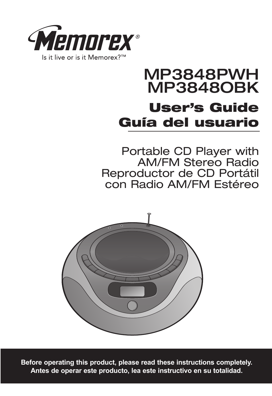 Memorex MP3848 User Manual | 36 pages