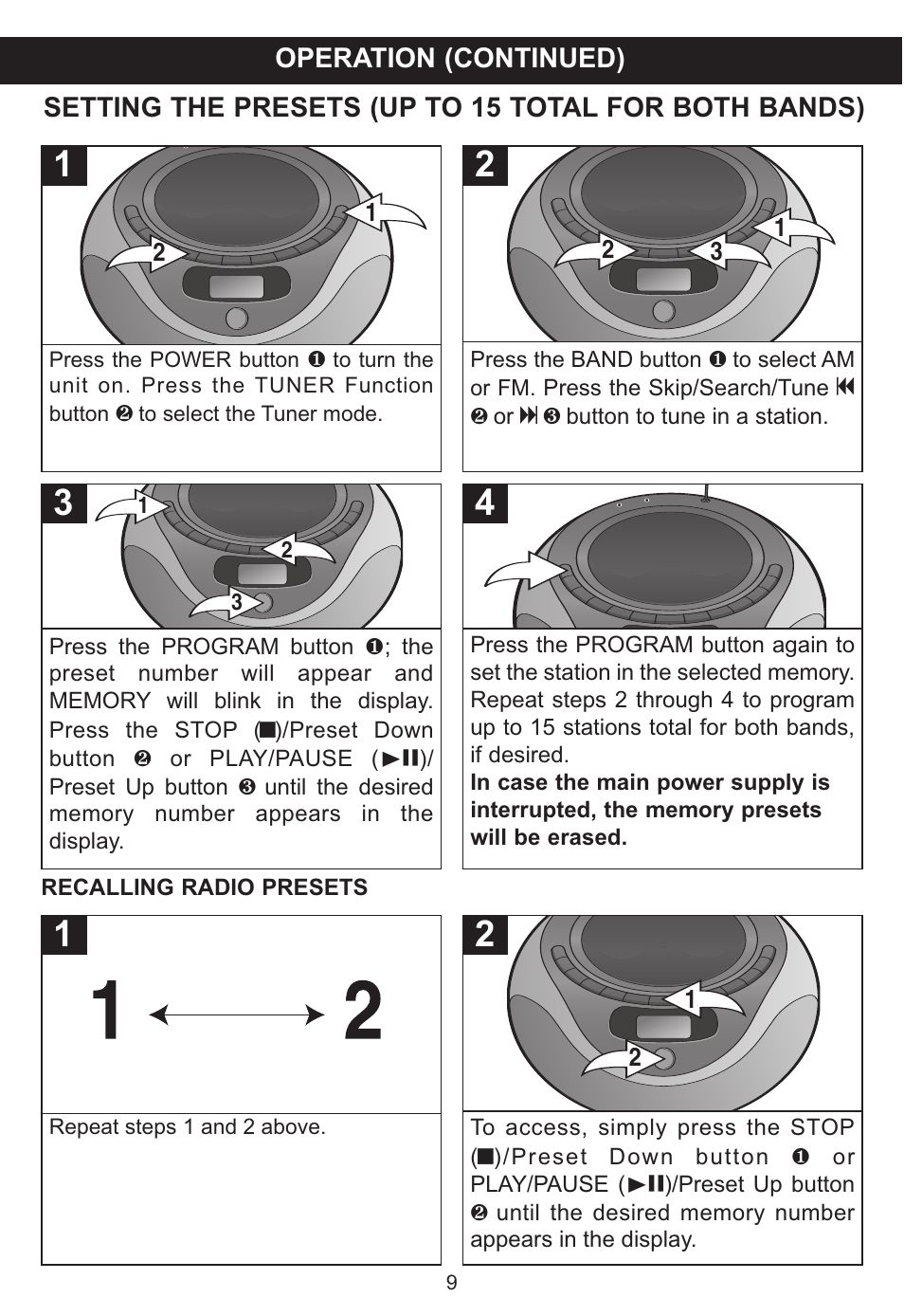 Memorex MP3848 User Manual | Page 10 / 36