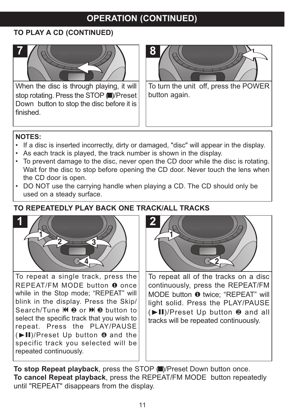 Memorex MP3848 User Manual | Page 12 / 36