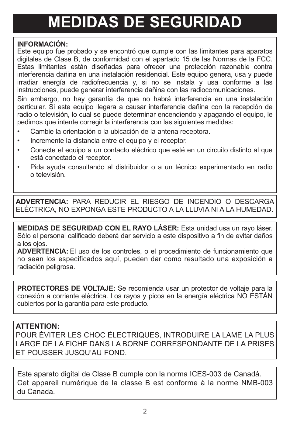 Medidas de seguridad | Memorex MP3848 User Manual | Page 20 / 36