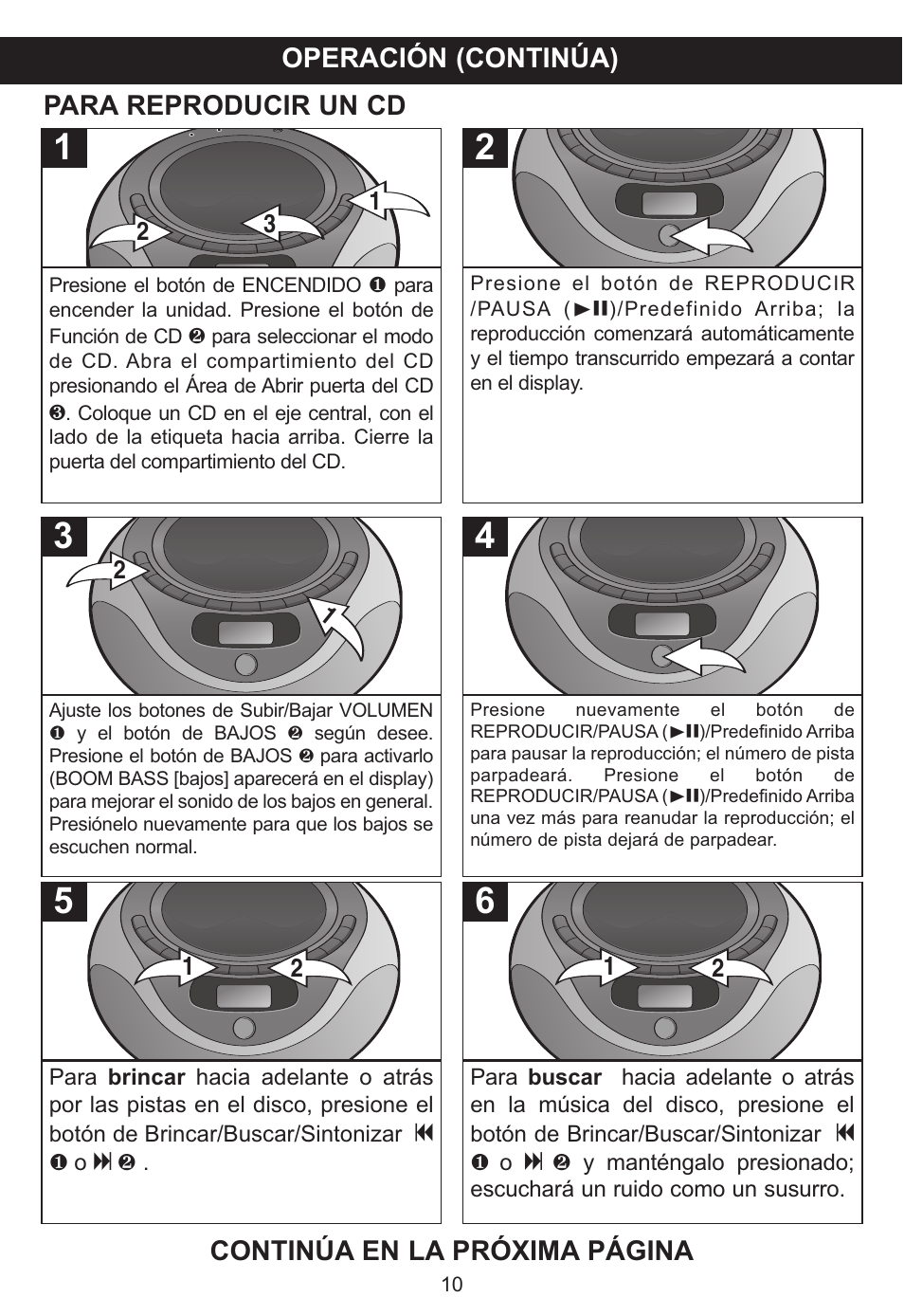 Operación (continúa) | Memorex MP3848 User Manual | Page 28 / 36