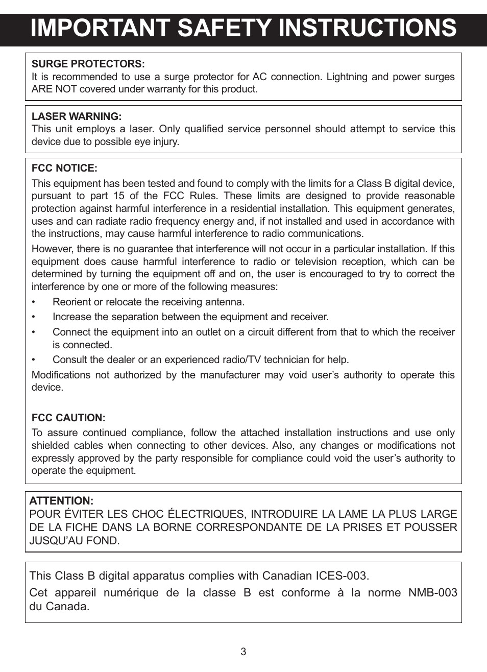 Important safety instructions | Memorex MVDP1085 User Manual | Page 4 / 94