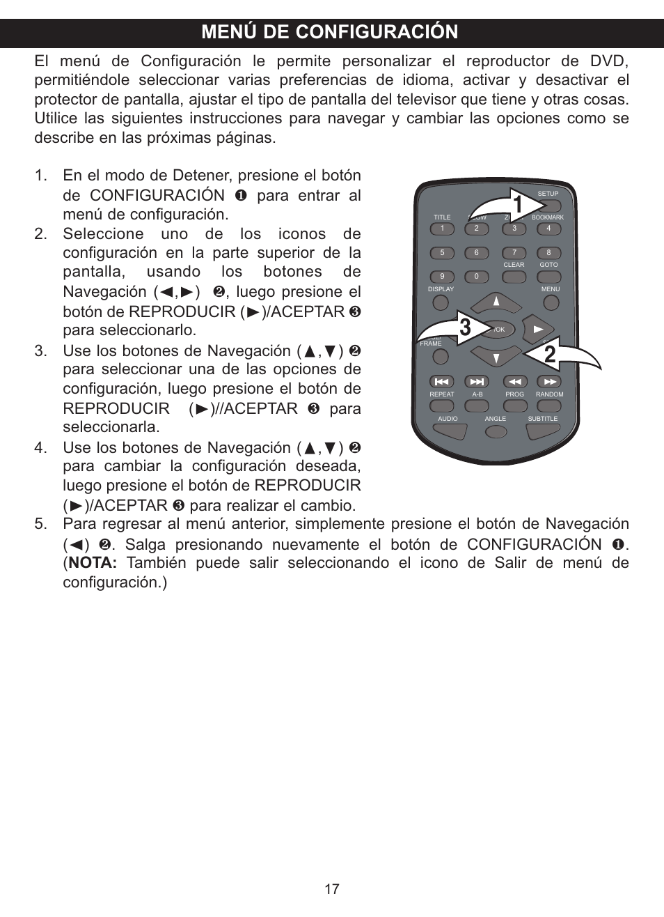 Menú de configuración | Memorex MVDP1085 User Manual | Page 64 / 94