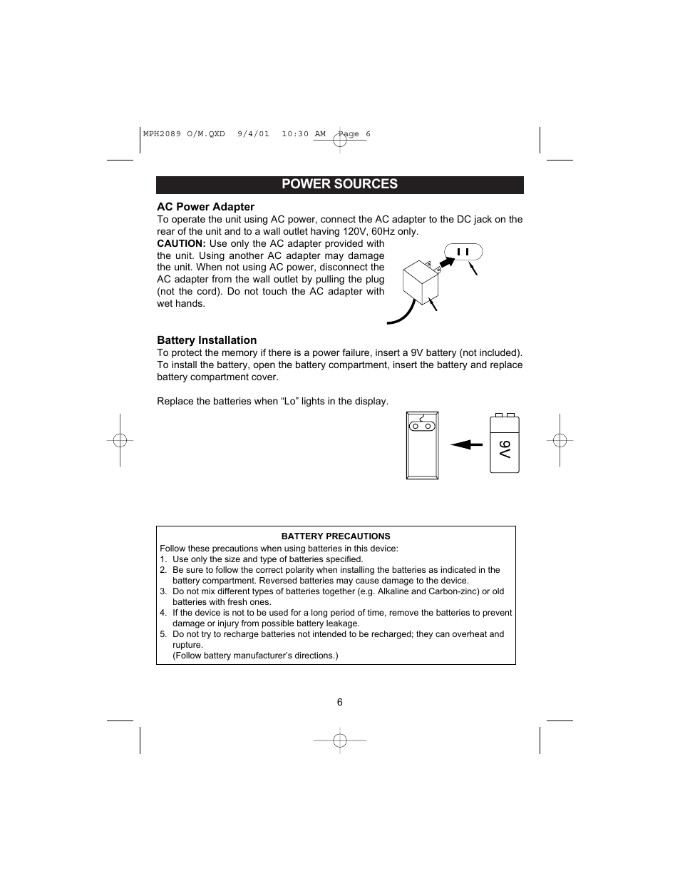 Power sources | Memorex MPH2089 User Manual | Page 7 / 21