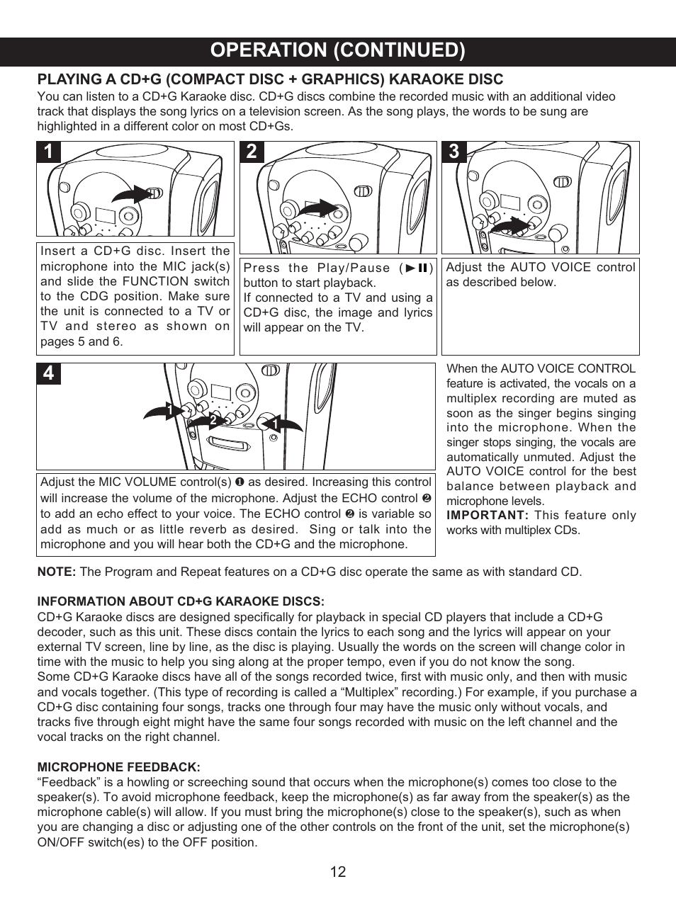 Operation (continued) | Memorex .MKS2422 User Manual | Page 13 / 40