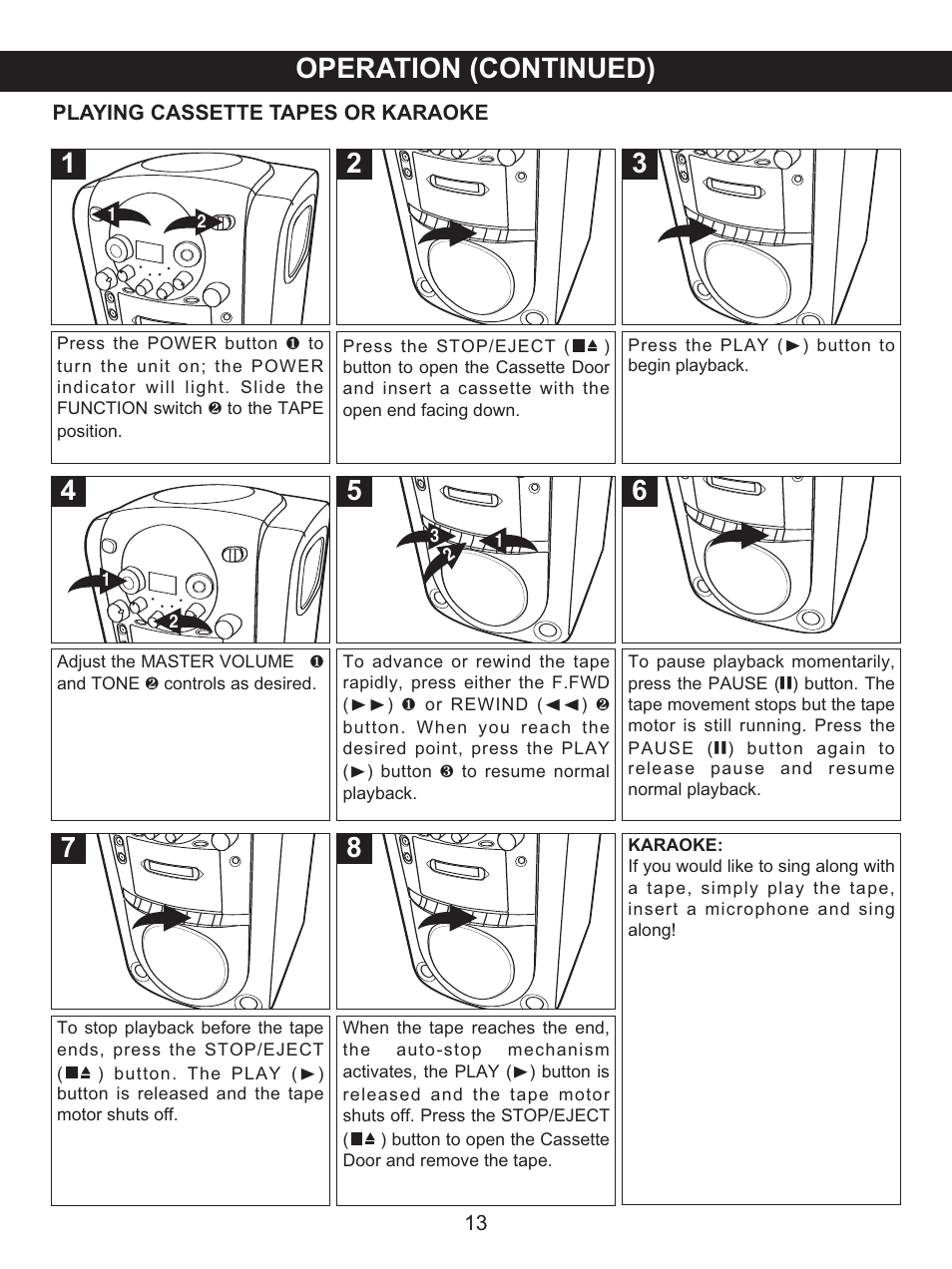 Operation (continued) | Memorex .MKS2422 User Manual | Page 14 / 40