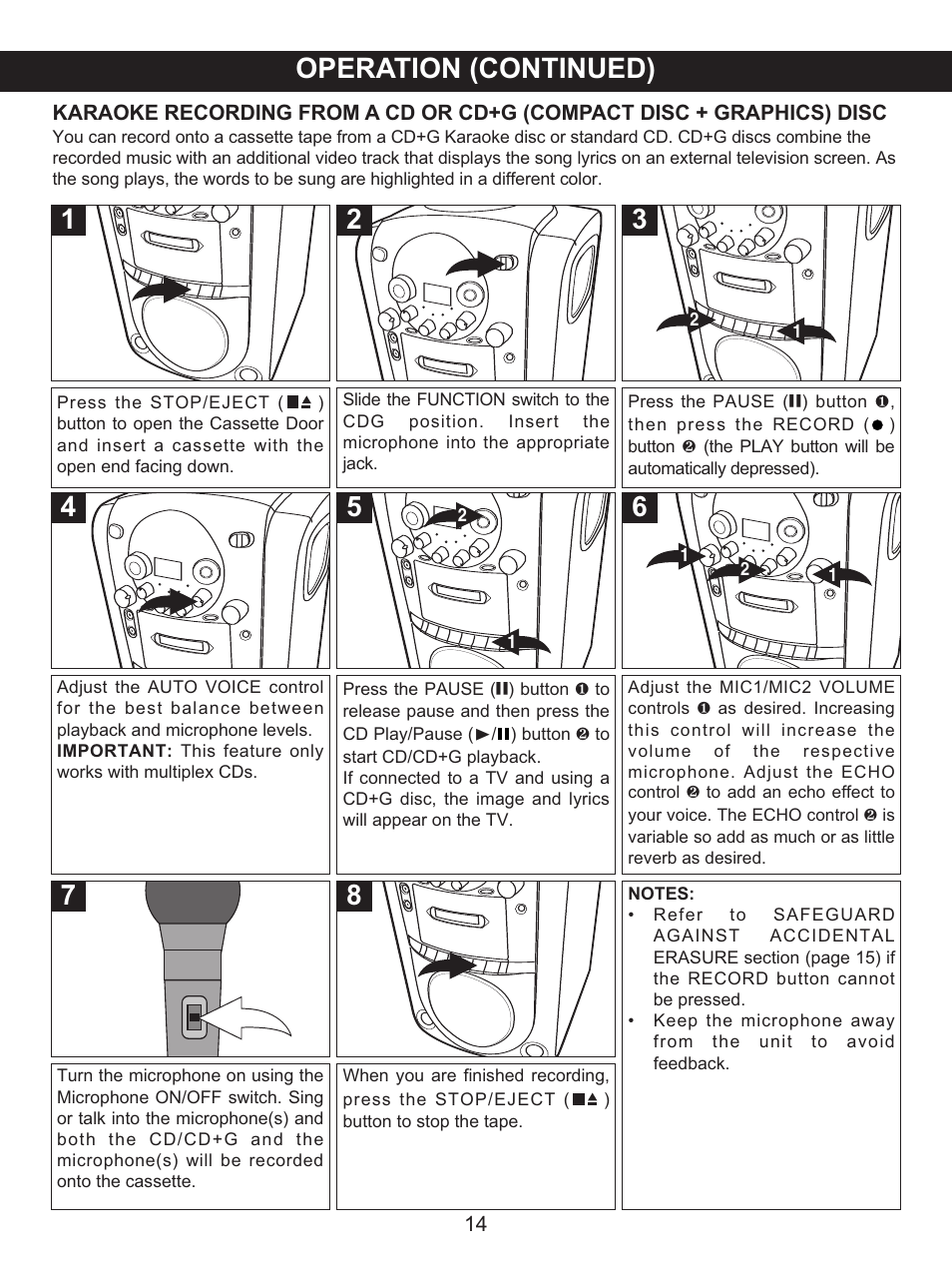 5operation (continued) | Memorex .MKS2422 User Manual | Page 15 / 40