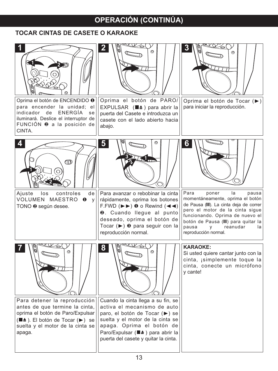 Operación (continúa) | Memorex .MKS2422 User Manual | Page 34 / 40