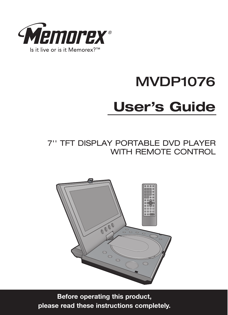 Memorex MVDP1076 User Manual | 44 pages