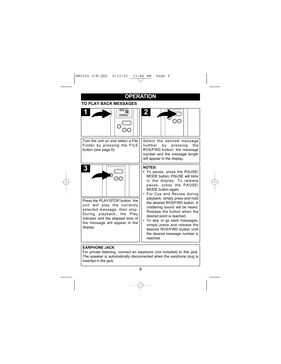 Operation | Memorex MB2054 User Manual | Page 10 / 15