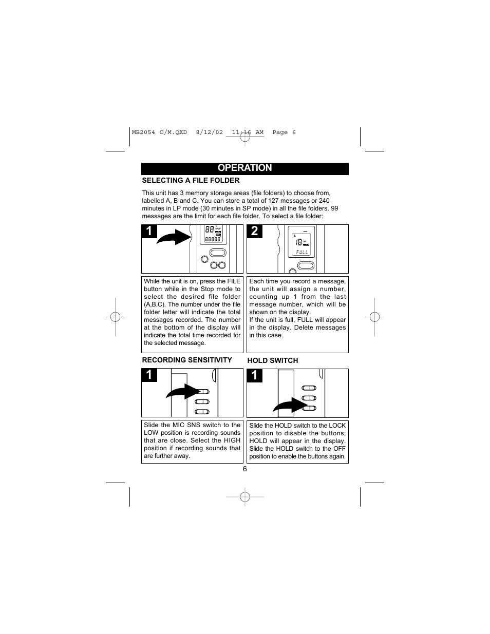 Operation | Memorex MB2054 User Manual | Page 7 / 15