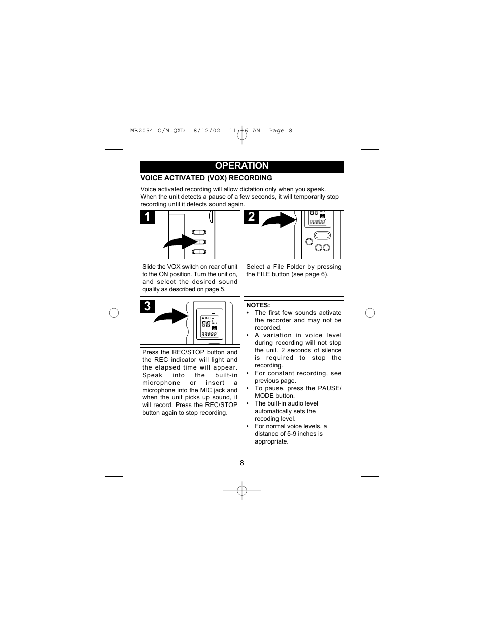 Operation | Memorex MB2054 User Manual | Page 9 / 15