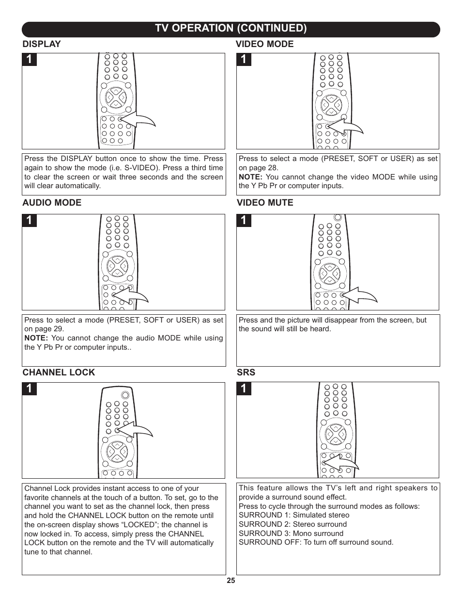 Tv operation (continued) | Memorex MT3010OM User Manual | Page 26 / 42