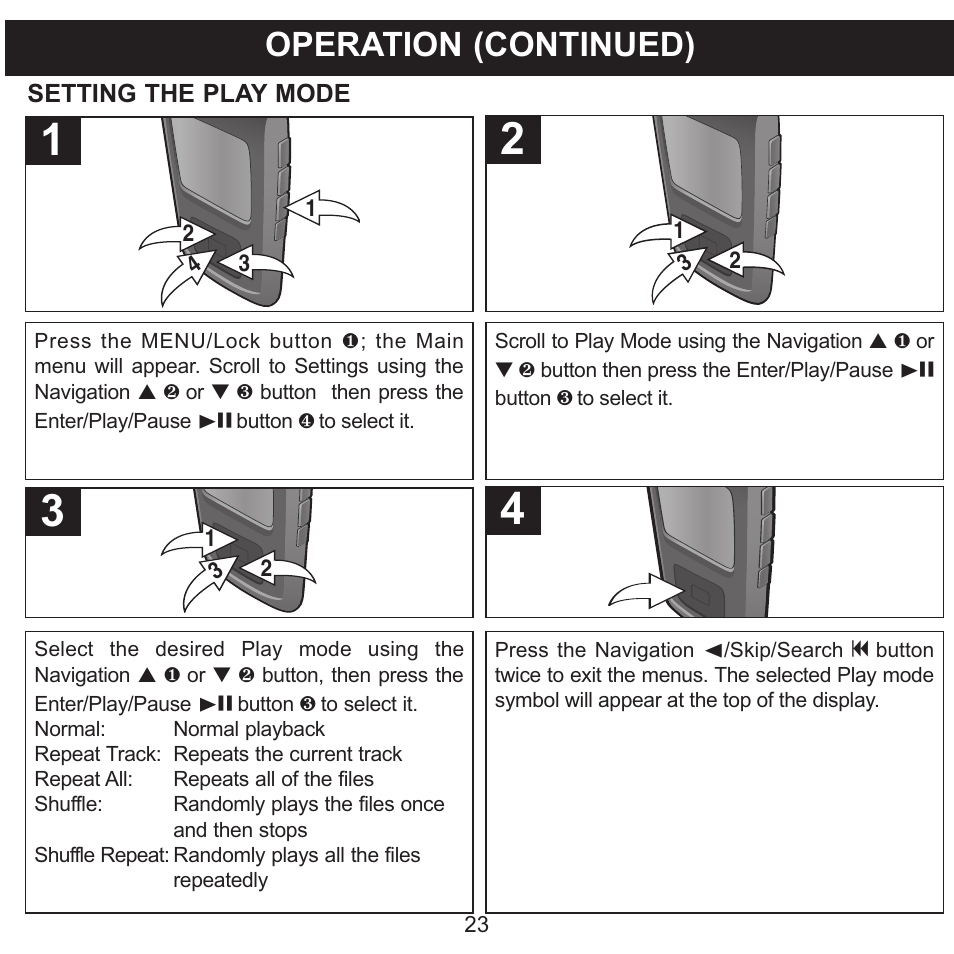 Operation (continued) | Memorex MMP8565 User Manual | Page 24 / 36
