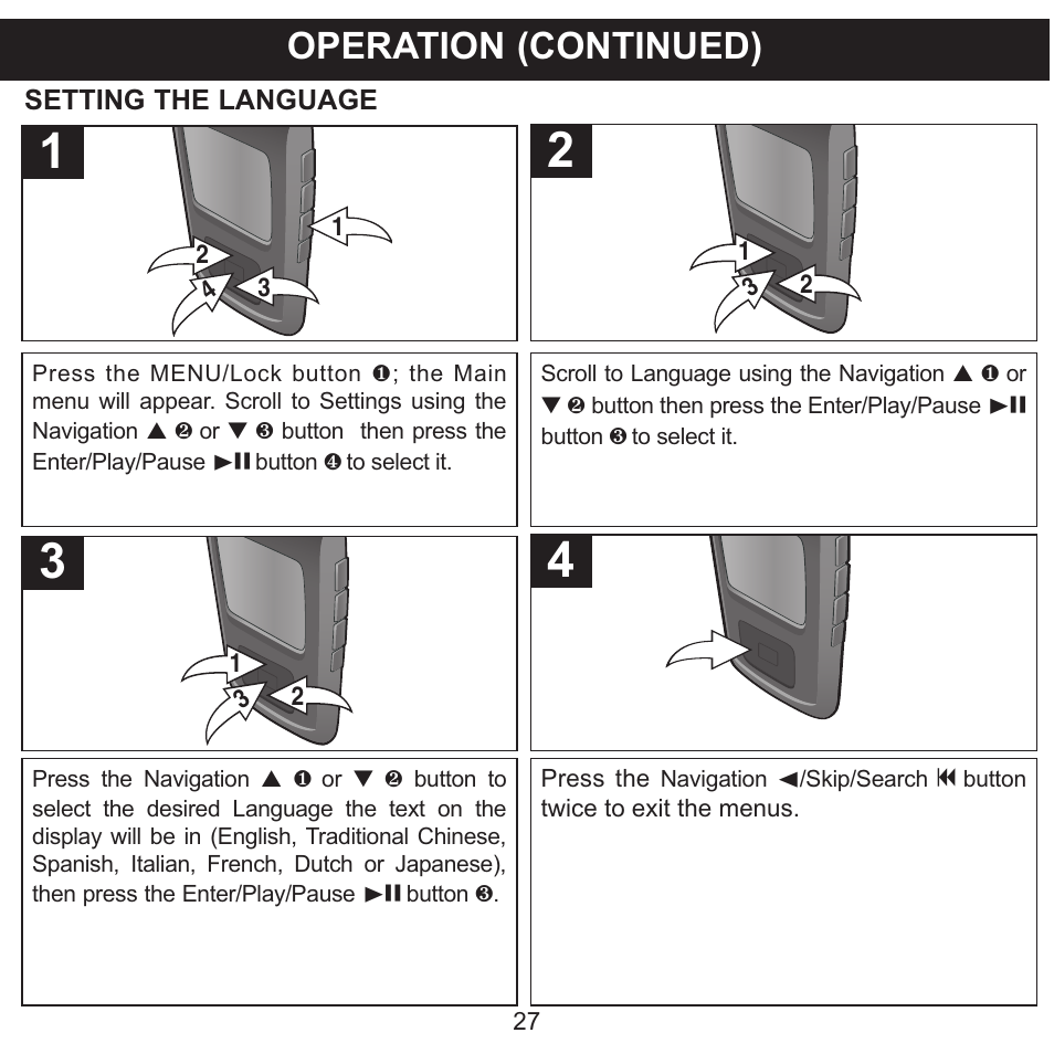 Operation (continued) | Memorex MMP8565 User Manual | Page 28 / 36