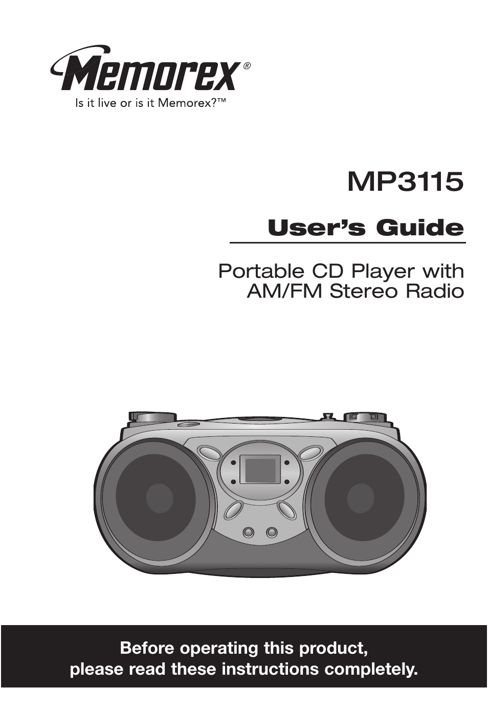Memorex MP3115 User Manual | 17 pages