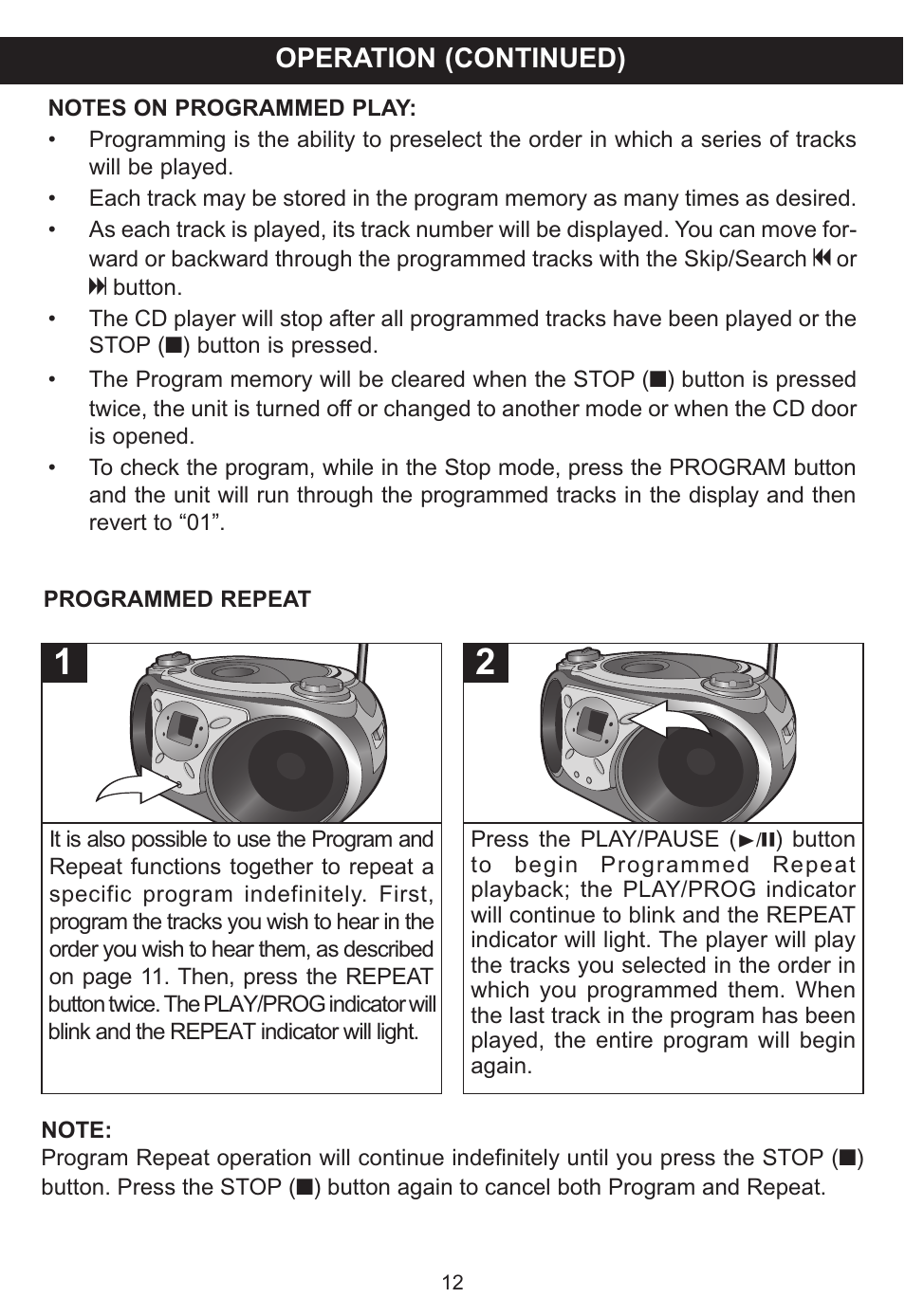 Operation (continued) | Memorex MP3115 User Manual | Page 13 / 17