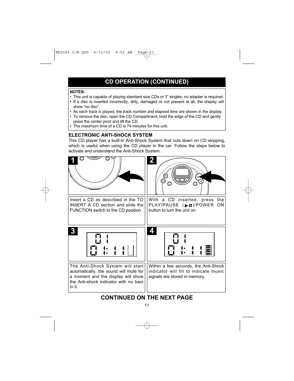 Memorex MD5585 User Manual | Page 12 / 19