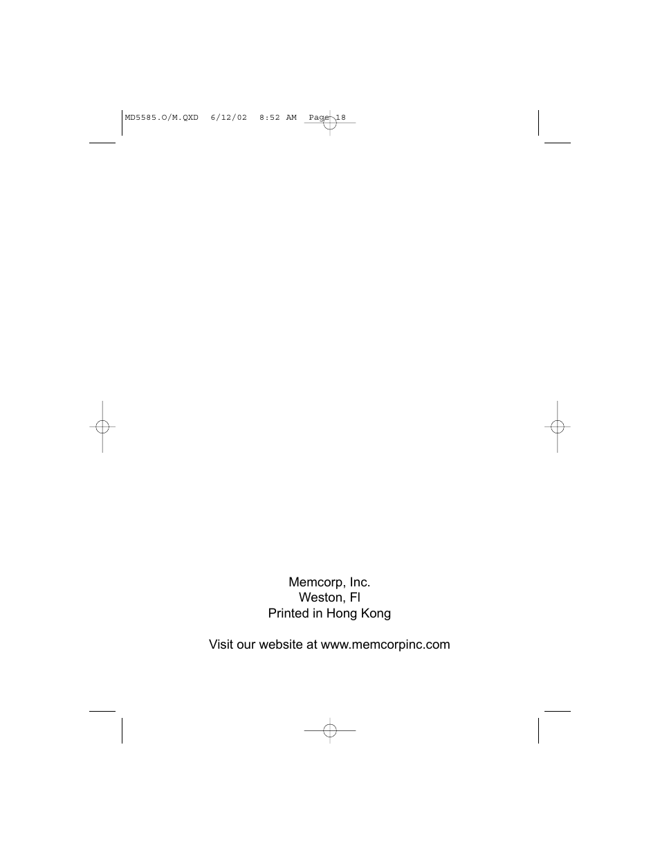 Memorex MD5585 User Manual | Page 19 / 19