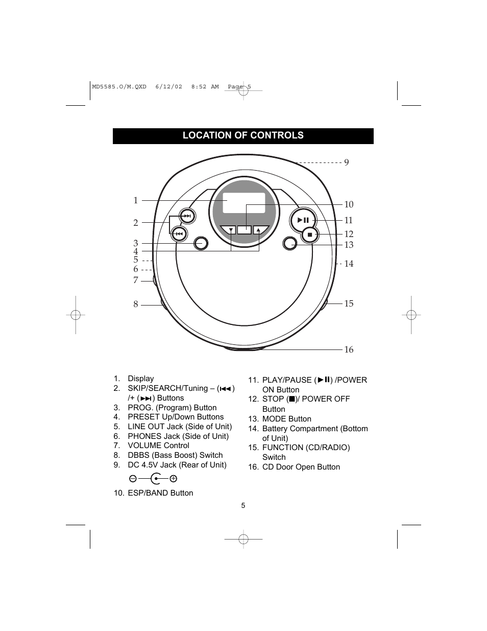 Memorex MD5585 User Manual | Page 6 / 19
