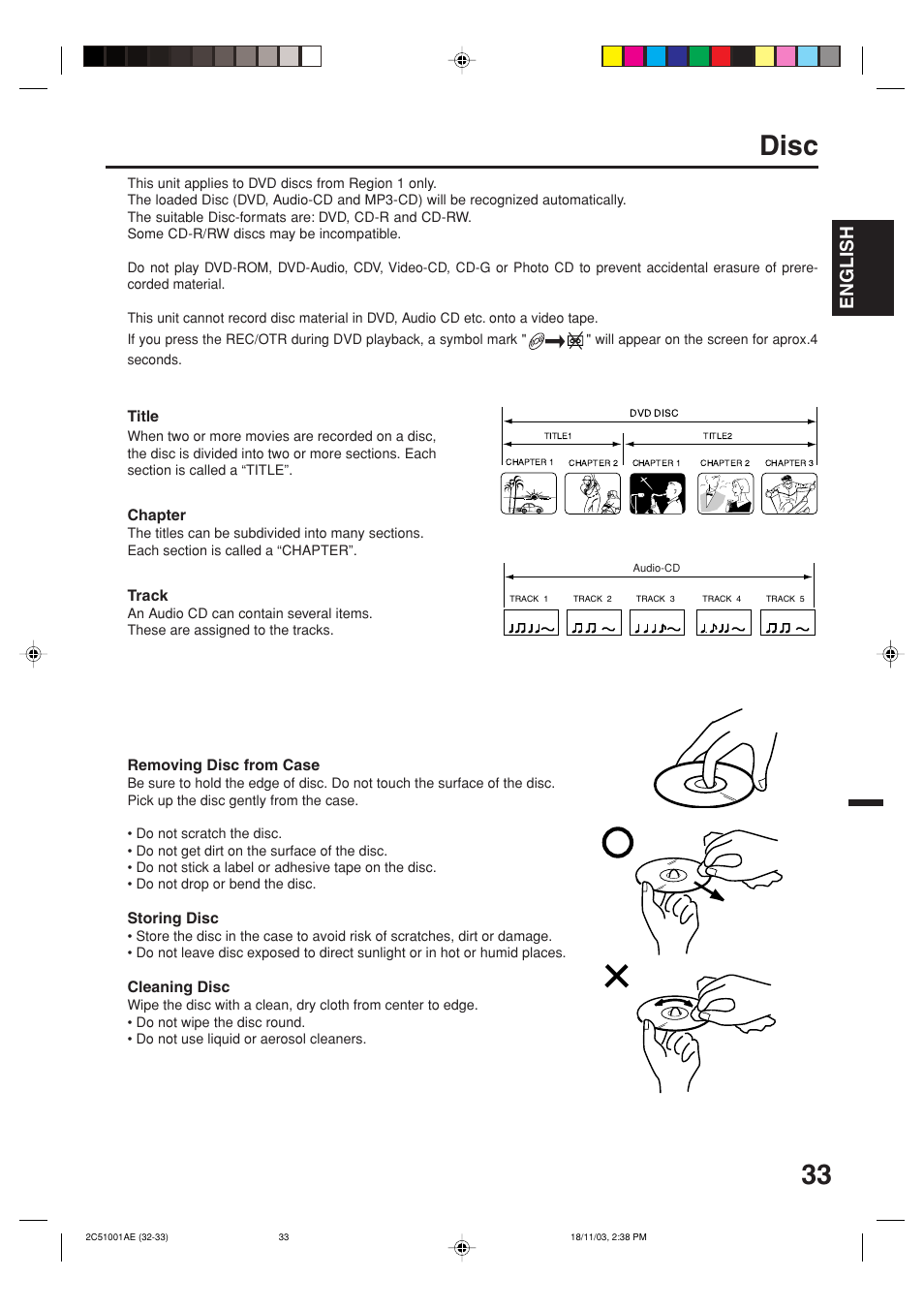 Disc, English | Memorex MVD4540B User Manual | Page 33 / 112