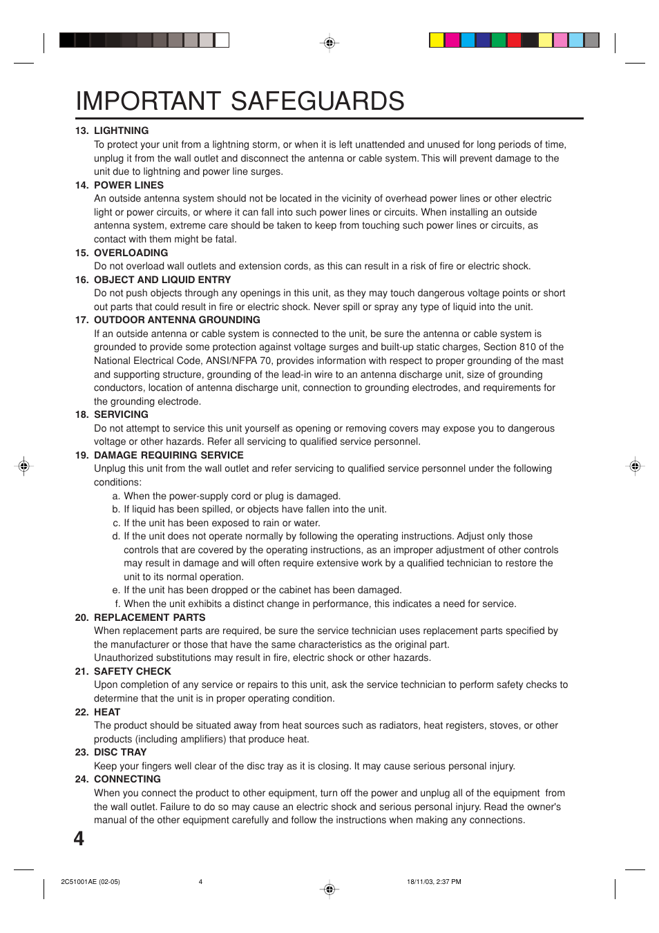 Important safeguards | Memorex MVD4540B User Manual | Page 4 / 112