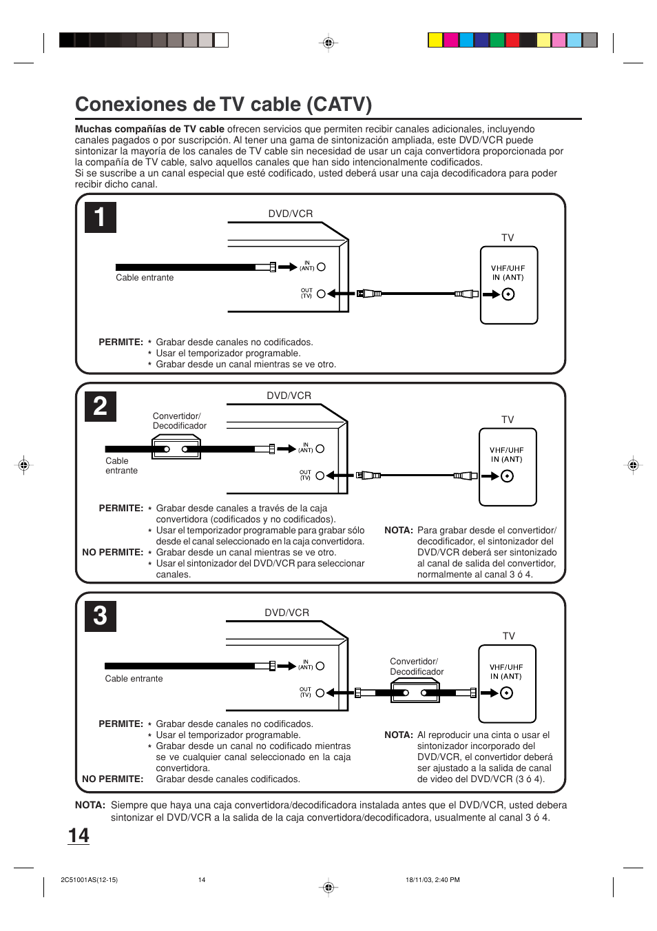 Conexiones de tv cable (catv) | Memorex MVD4540B User Manual | Page 70 / 112
