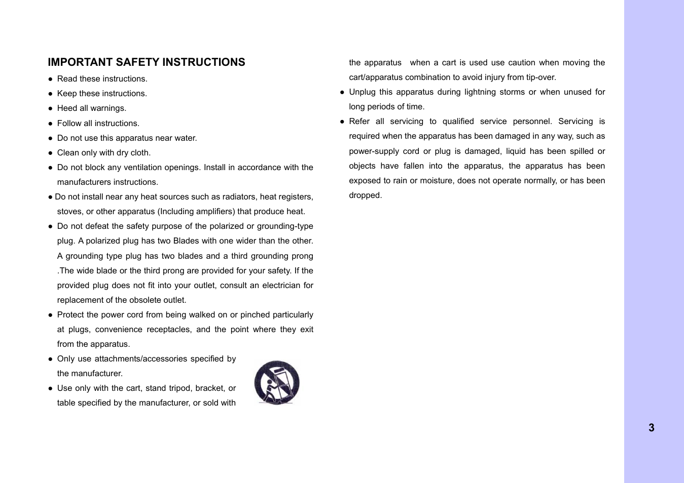 3important safety instructions | Memorex MVCB1000 User Manual | Page 3 / 39