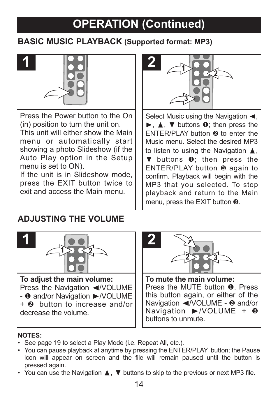 Operation (continued) | Memorex portable user User Manual | Page 14 / 21