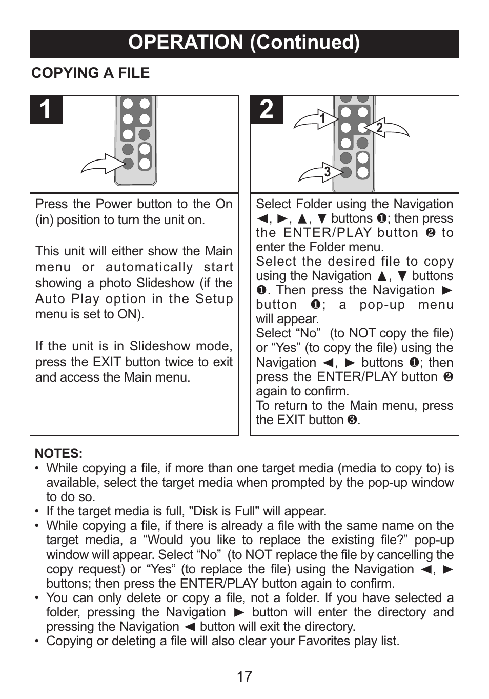 Operation (continued) | Memorex portable user User Manual | Page 17 / 21