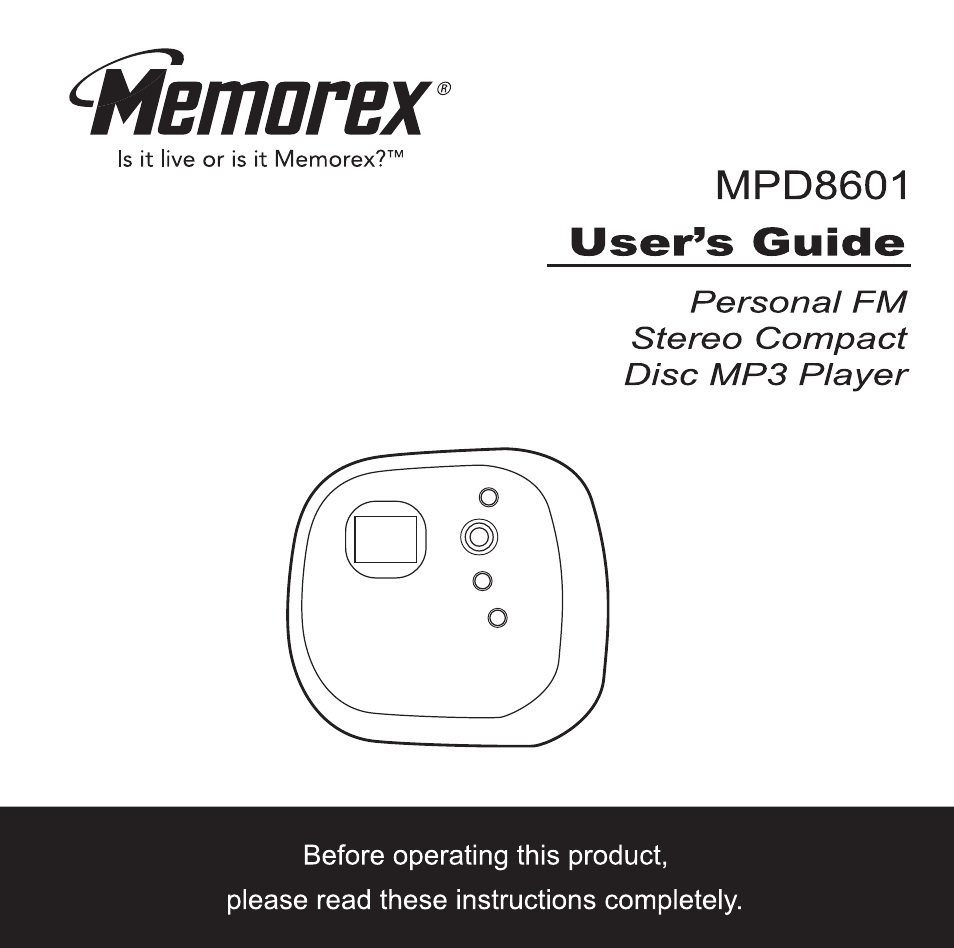 Memorex MPD8601 User Manual | 33 pages
