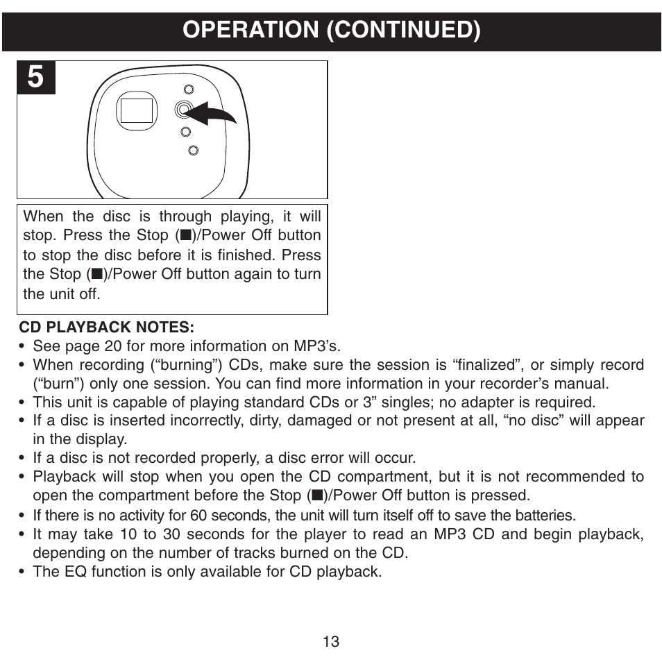 Operation (continued) | Memorex MPD8601 User Manual | Page 14 / 33