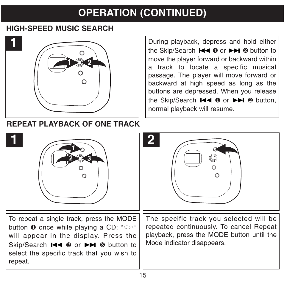 Operation (continued) | Memorex MPD8601 User Manual | Page 16 / 33