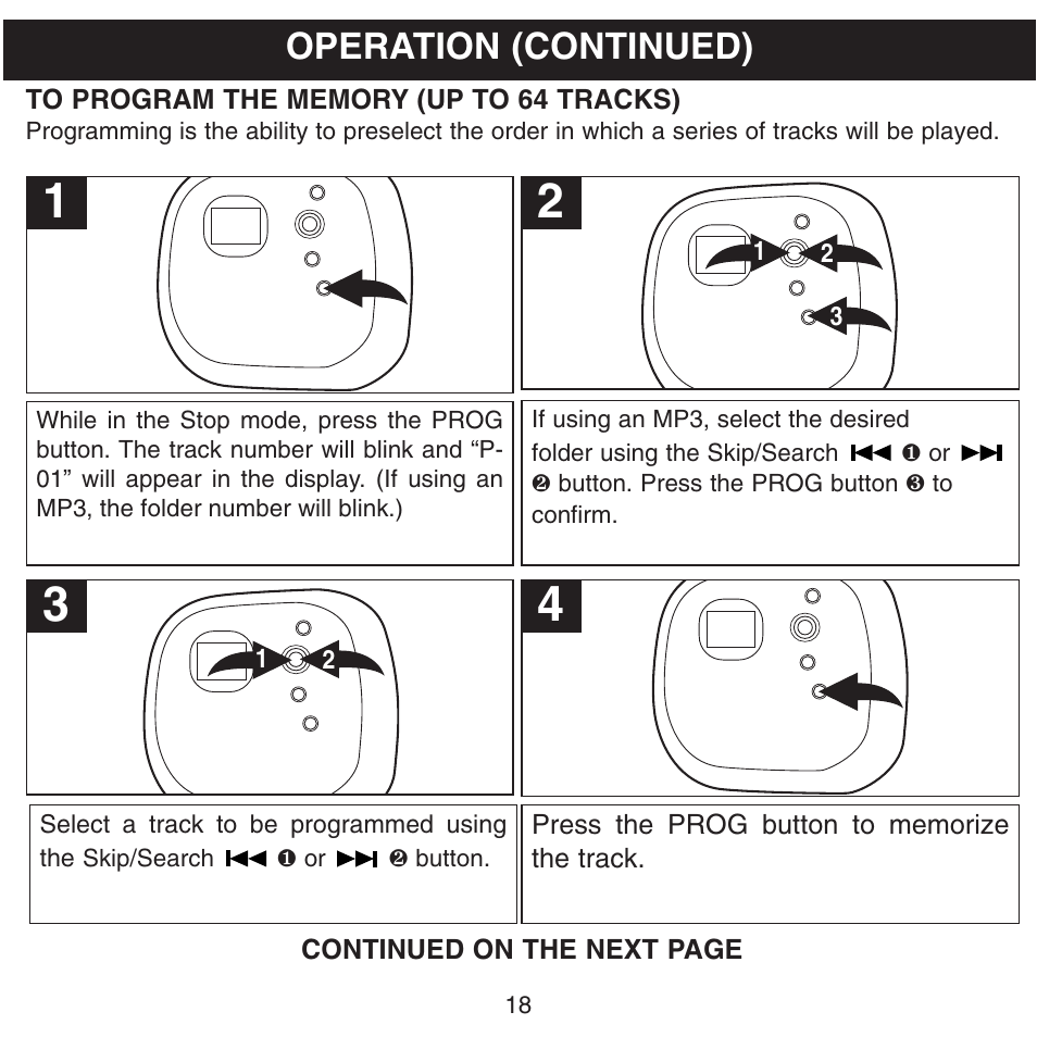 Operation (continued) | Memorex MPD8601 User Manual | Page 19 / 33