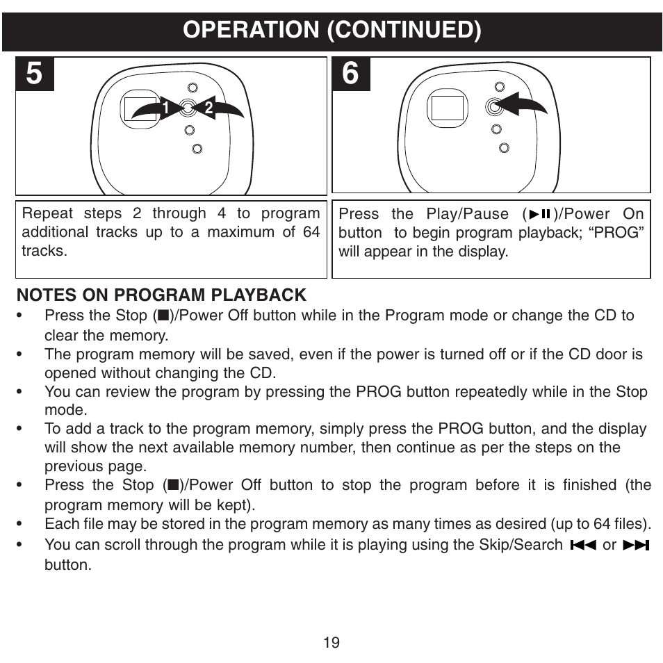 Operation (continued) | Memorex MPD8601 User Manual | Page 20 / 33