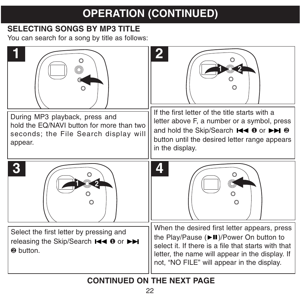 Operation (continued) | Memorex MPD8601 User Manual | Page 23 / 33
