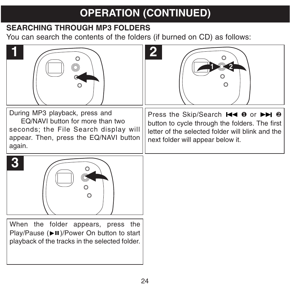 Operation (continued) | Memorex MPD8601 User Manual | Page 25 / 33