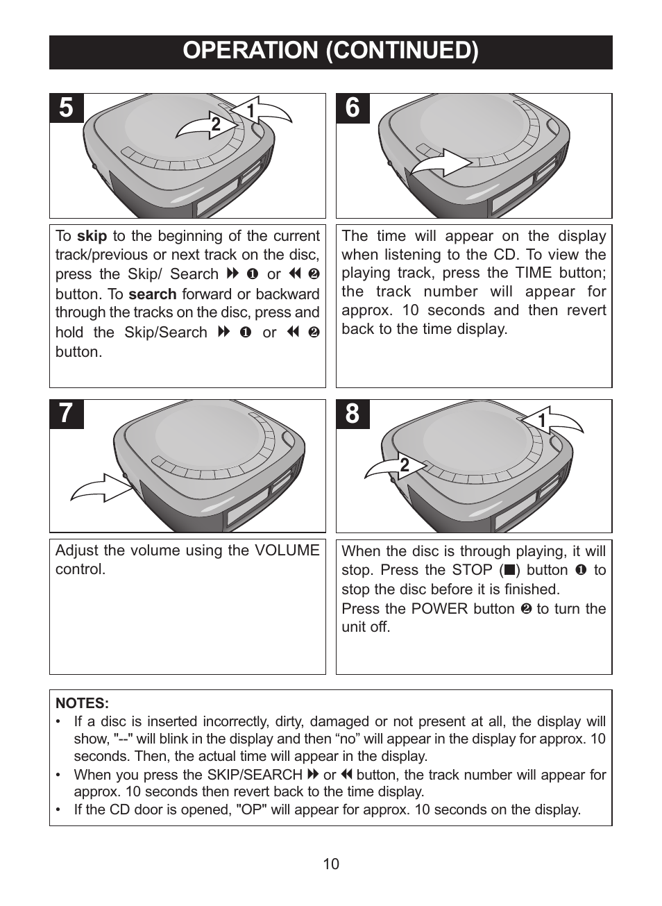 Operation (continued) | Memorex MC2864 User Manual | Page 11 / 25