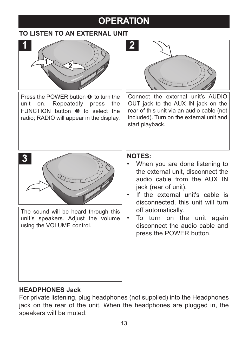 Operation | Memorex MC2864 User Manual | Page 14 / 25