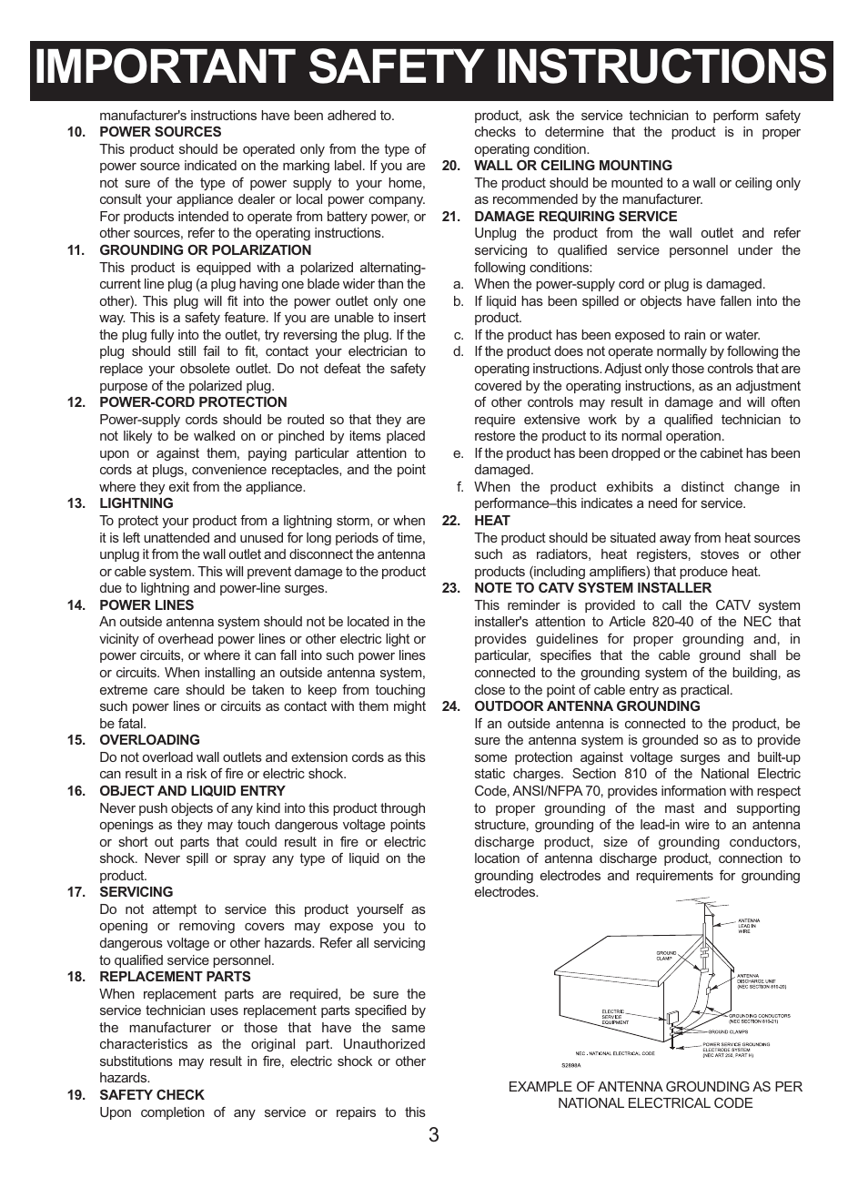 Important safety instructions | Memorex MC2864 User Manual | Page 4 / 25