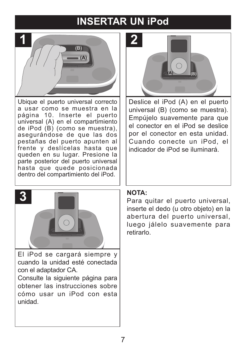 Insertar un ipod | Memorex Mi2031-PNK User Manual | Page 21 / 28