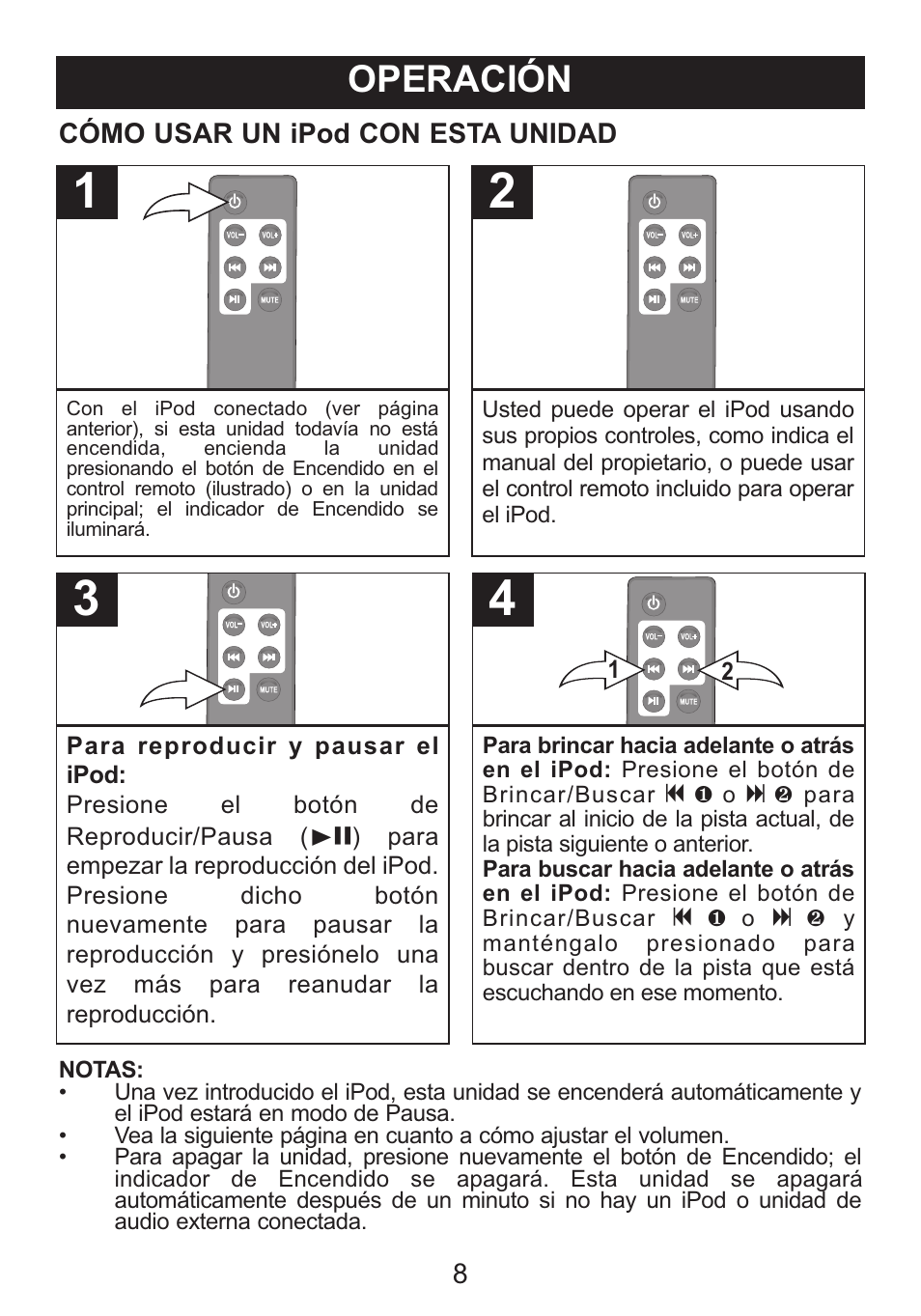 Operación | Memorex Mi2031-PNK User Manual | Page 22 / 28