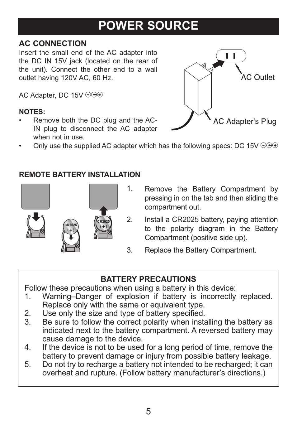 Power source | Memorex Mi2031-PNK User Manual | Page 6 / 28