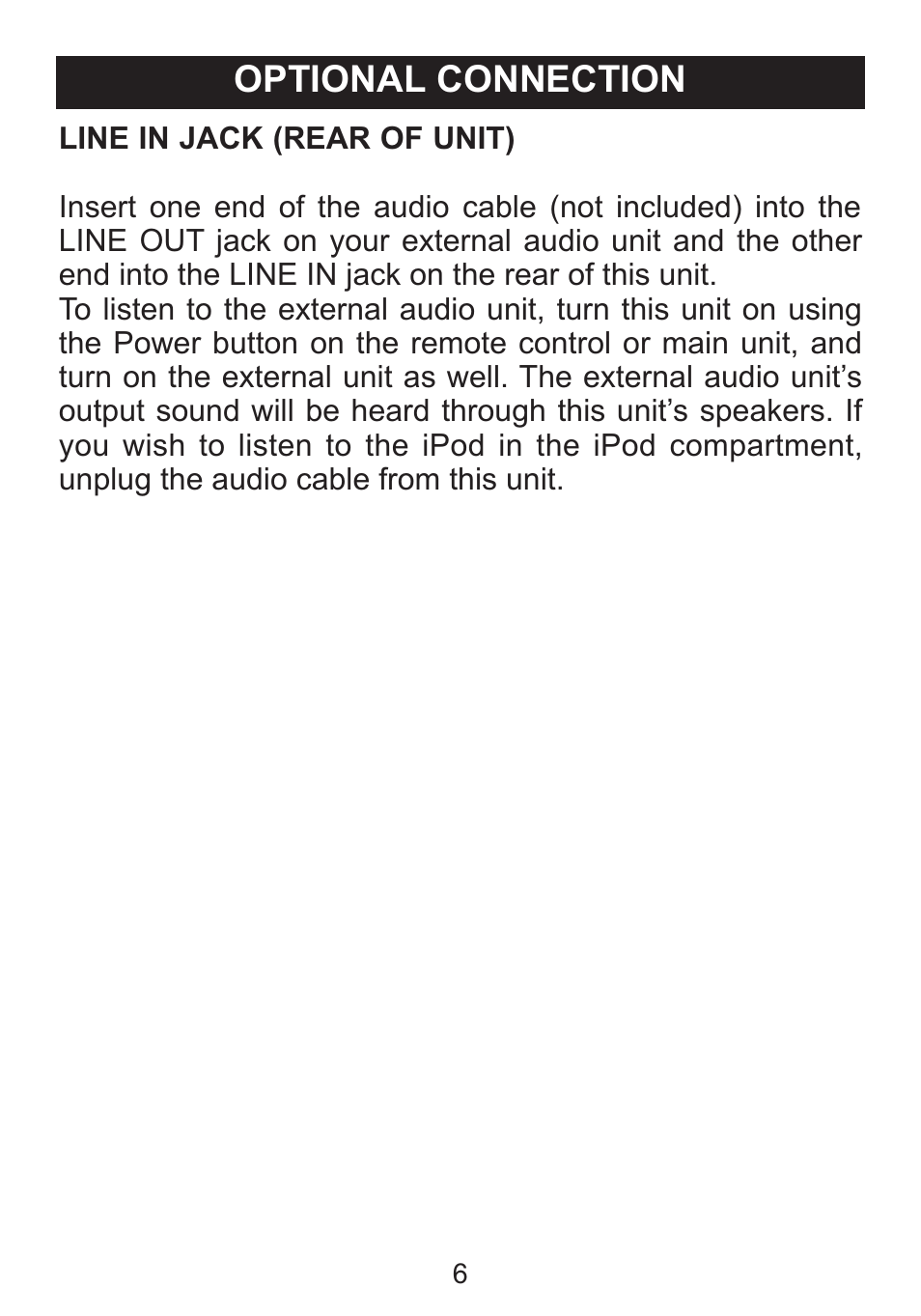 Optional connection | Memorex Mi2031-PNK User Manual | Page 7 / 28